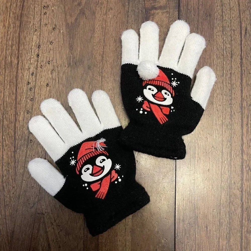 Light Up Penguin Toddler Gloves